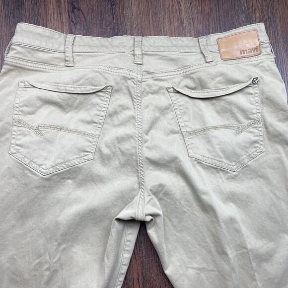 Mavi Matt Jeans Mens Relaxed 38x32 Straight Leg Khaki Denim Pants Stretch Casual - Picture 4 of 11